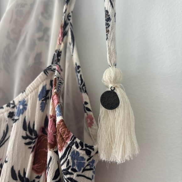 American Eagle Outfitters Floral Print Maxi Dress with Tassles and Keyhole Front - Picture 6 of 9